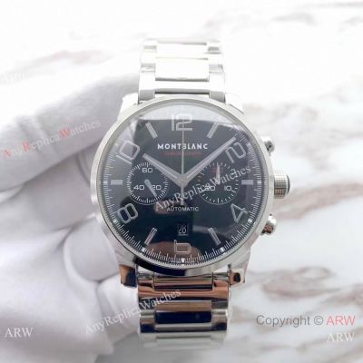 Copy Montblanc Timewalker 316L Stainless Steel Black Face Watch 7750 Swiss Grade
